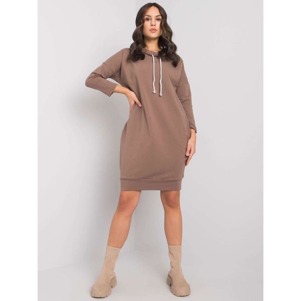 Fashionhunters Brown cotton dress from Paulie