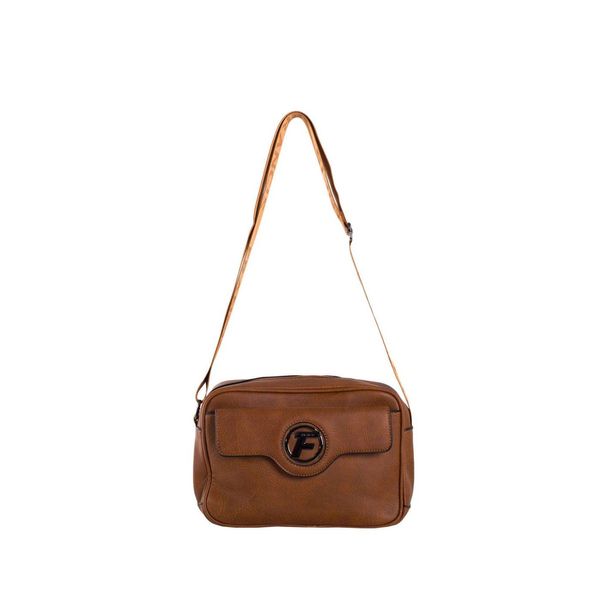 Fashionhunters Brown messenger bag with a wide belt