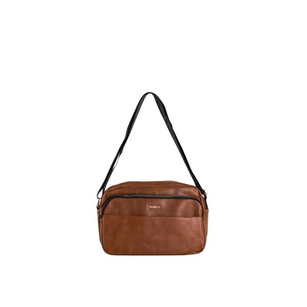 Fashionhunters Brown messenger bag with a wide strap