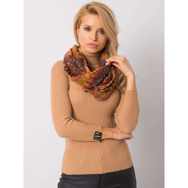 Fashionhunters Brown patterned scarf