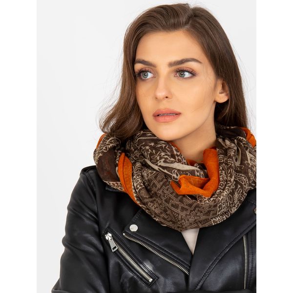 Fashionhunters Brown scarf with a print