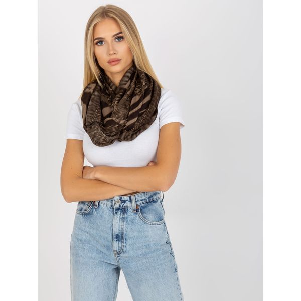 Fashionhunters Brown scarf with animal motifs