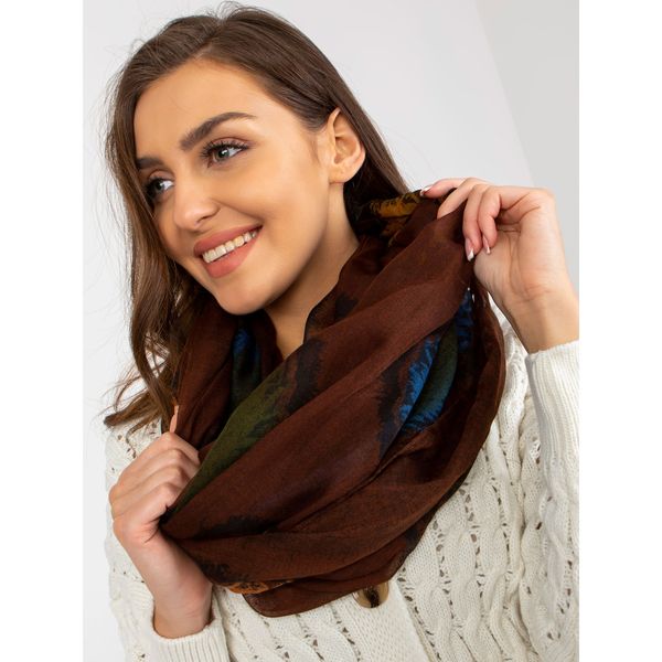 Fashionhunters Brown viscose scarf scarf