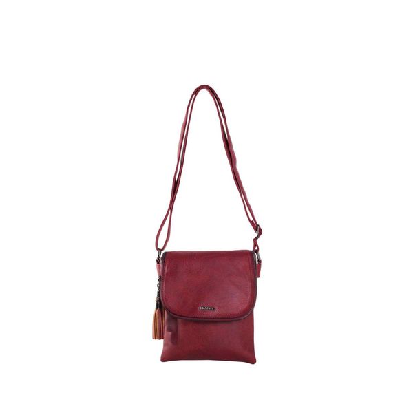 Fashionhunters Burgundy small messenger bag with an adjustable strap