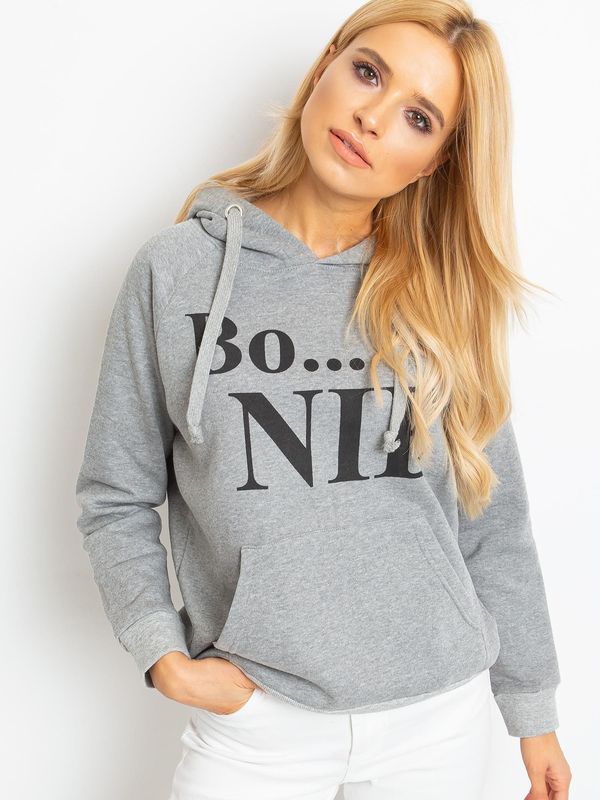 Fashionhunters Calendula dark grey sweatshirt