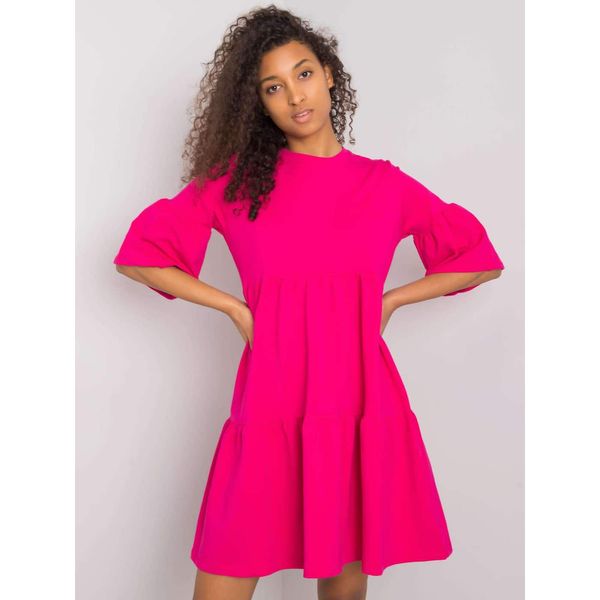 Fashionhunters Casual dress RUE PARIS made of fuchsia