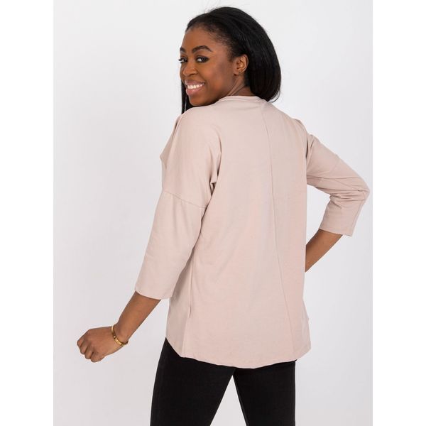Fashionhunters Casual, light beige blouse made of cotton