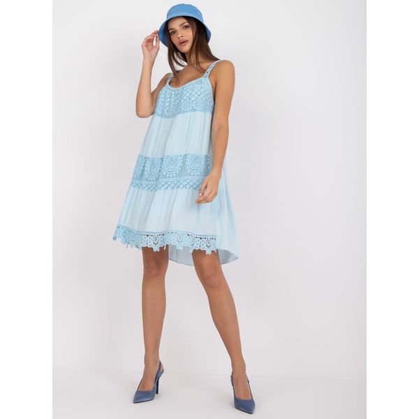 Fashionhunters Casual light blue dress made of Eunice OCH BELLA viscose