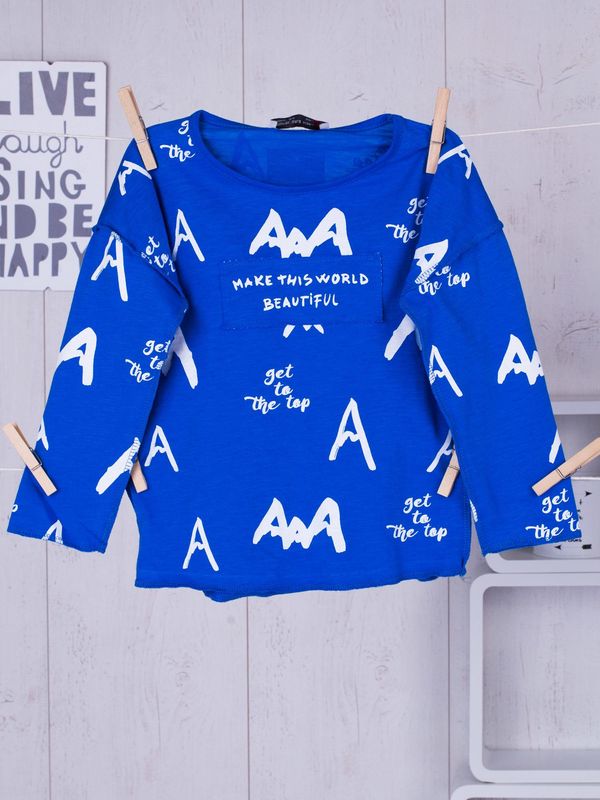 Fashionhunters Children's blue blouse with letters