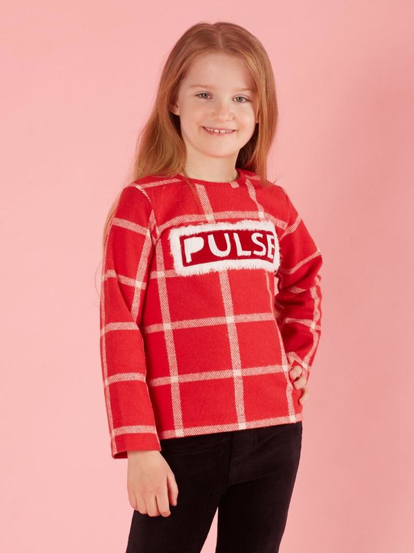 Fashionhunters Children's red checked blouse