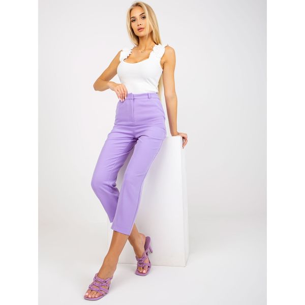 Fashionhunters Classic purple trousers made of 7/8 RUE PARIS material