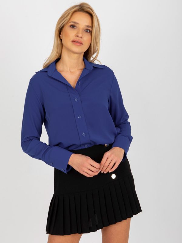 Fashionhunters Cobalt elegant classic shirt with collar