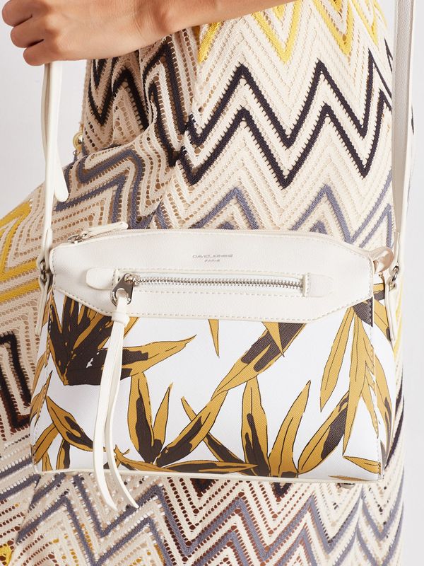 Fashionhunters Cream handbag with print