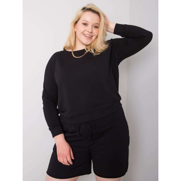 Fashionhunters Czarna bluza plus size bez kaptura