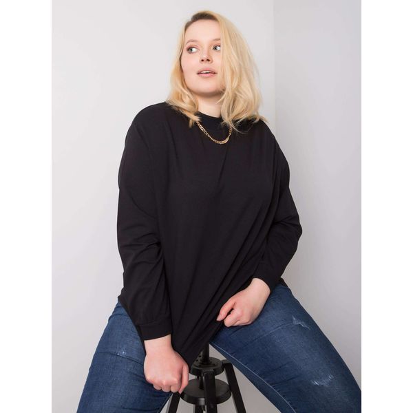 Fashionhunters Czarna bluza podstawowa plus size