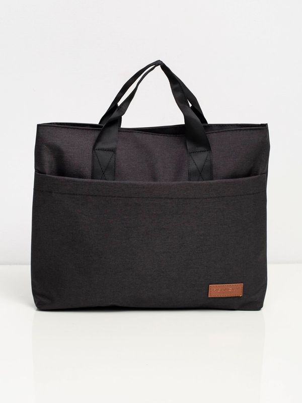 Fashionhunters Czarna torba na laptopa z tkaniny
