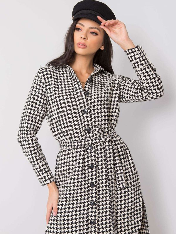 Fashionhunters Czarno-biała sukienka houndstooth