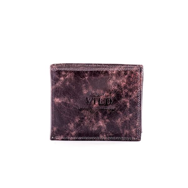 Fashionhunters Czarno-brązowy skórzany portfel dla mężczyzny
