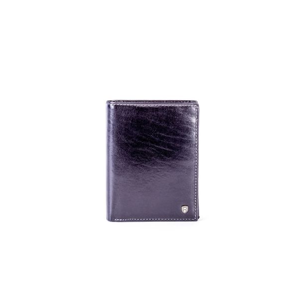 Fashionhunters Czarny skórzany portfel