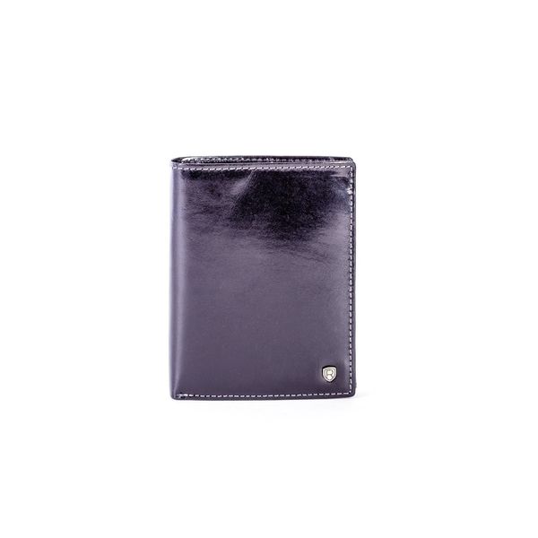 Fashionhunters Czarny skórzany portfel dla mężczyzny