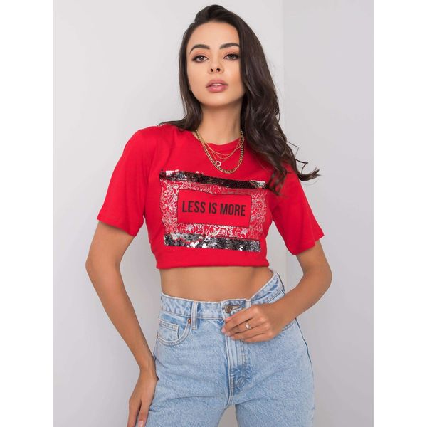 Fashionhunters Czerwona koszulka damska i #39;s z napisem