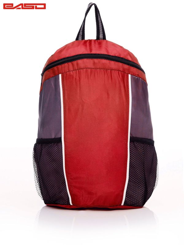 Fashionhunters Czerwony plecak szkolny dla dzieci z kontrastującymi modułami