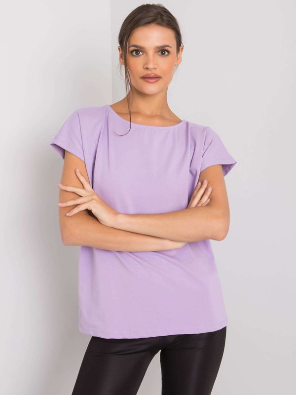 Fashionhunters Damska jasnofioletowa jednokolorowa koszulka