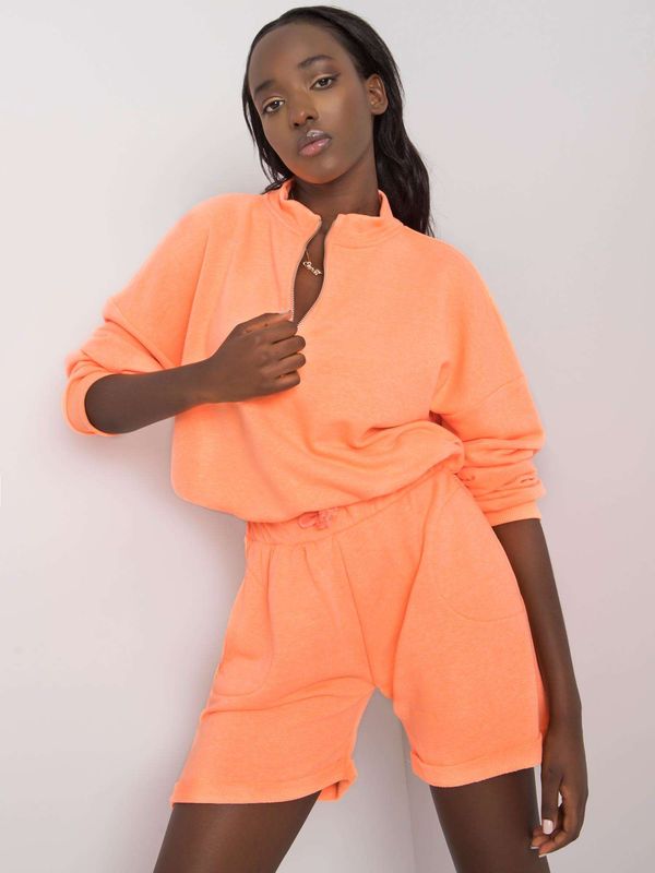 Fashionhunters Damska pomarańczowa bluza komplet