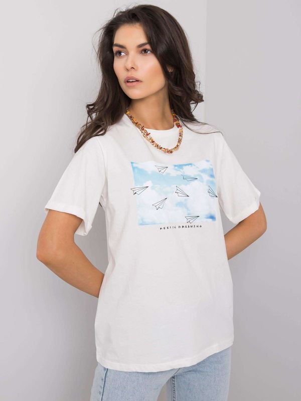 Fashionhunters Damski biały t-shirt z nadrukiem