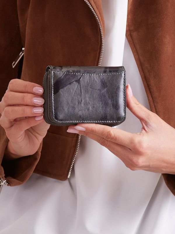 Fashionhunters Damski portfel wykonany z prawdziwej skóry khaki