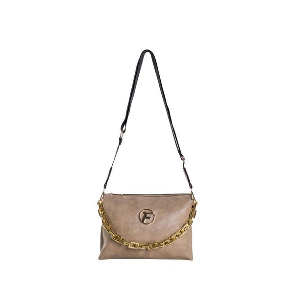 Fashionhunters Dark beige messenger bag with a detachable strap