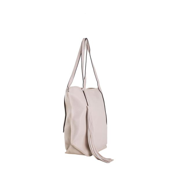 Fashionhunters Dark beige women's shopper bag made of ecological leather