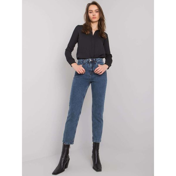 Fashionhunters Dark blue mom Menfi denim pants