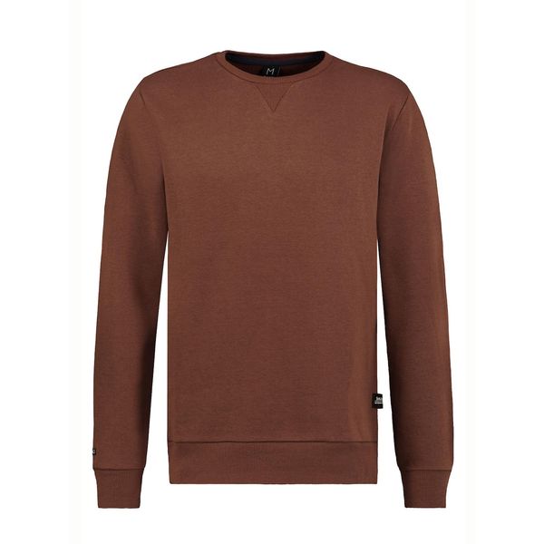 Fashionhunters Dark brown SUBLEVEL men's sweatshirt with a round neckline