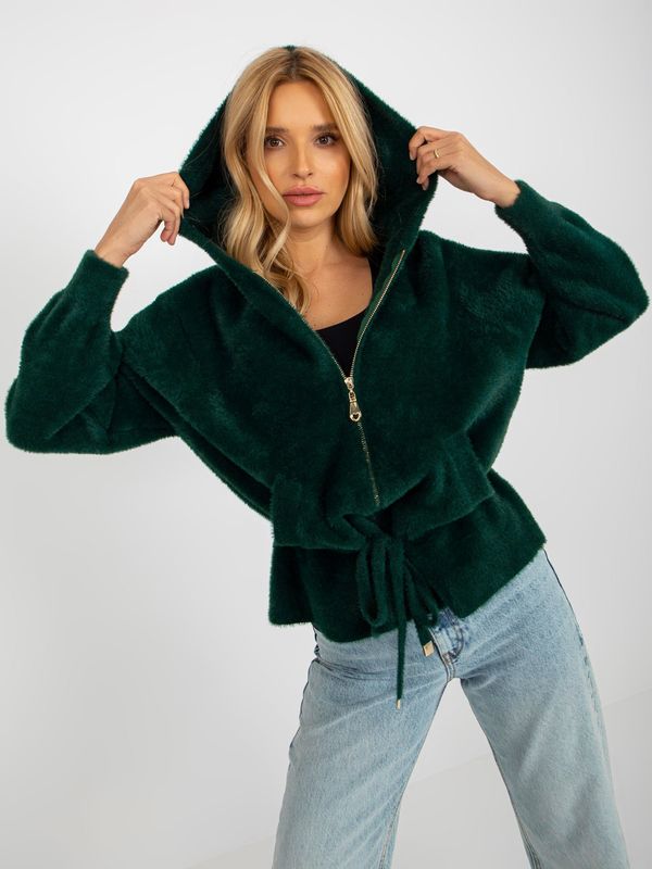 Fashionhunters Dark green alpaca transition jacket by Keilani