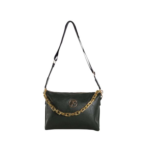 Fashionhunters Dark green messenger bag with a detachable strap