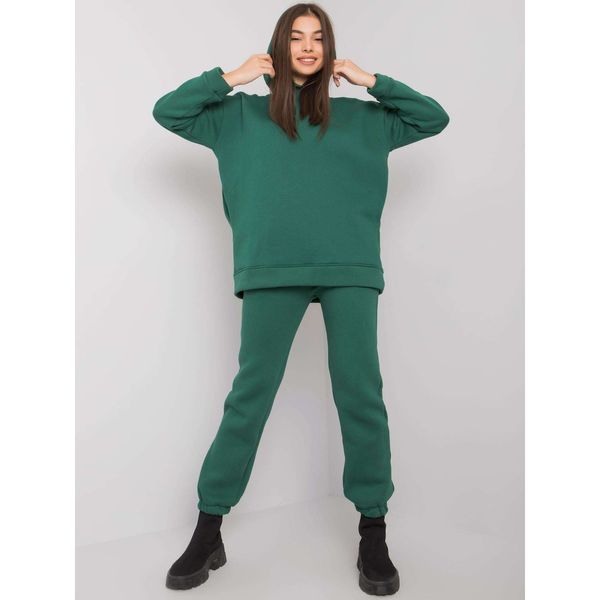 Fashionhunters Dark green tracksuit with pants