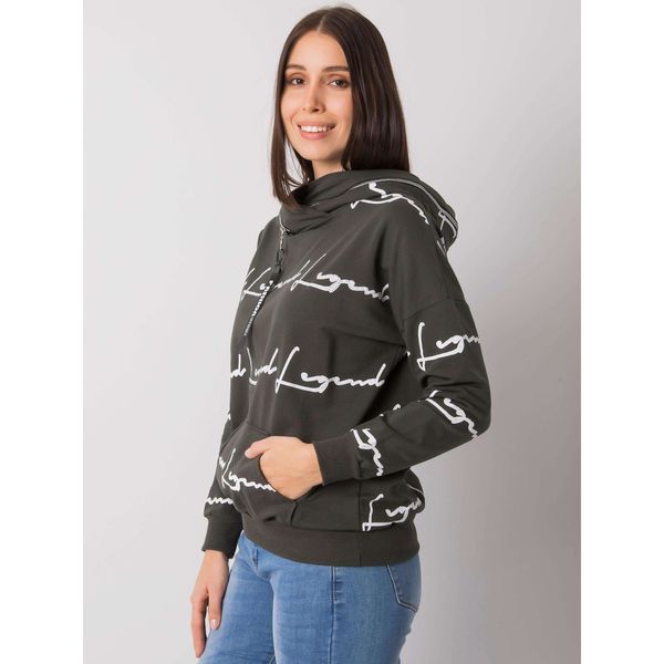 Fashionhunters Dark khaki plus size sweatshirt with a pocket from Jossy