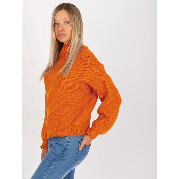 Fashionhunters Dark orange warm Ariana RUE PARIS turtleneck sweater