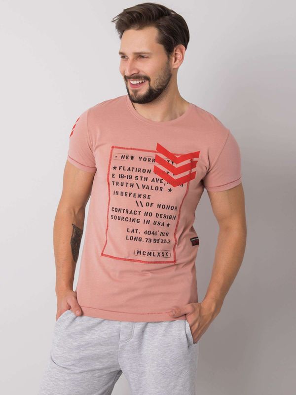 Fashionhunters Dark pink men's T-shirt with print