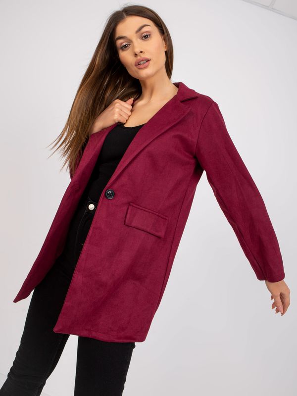 Fashionhunters Dark purple women's blazer from Irmina eco suede