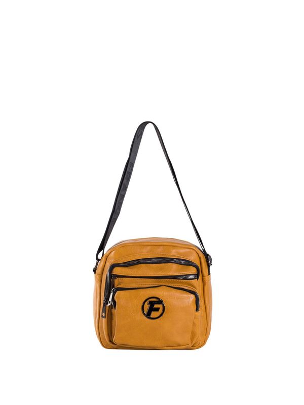 Fashionhunters Dark yellow women's messenger bag with wide strap