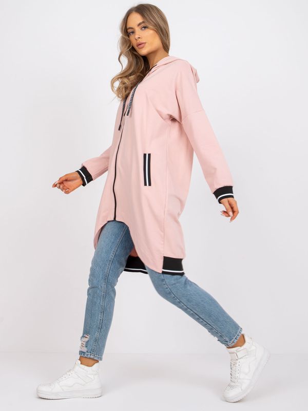Fashionhunters Dusty pink cotton hoodie