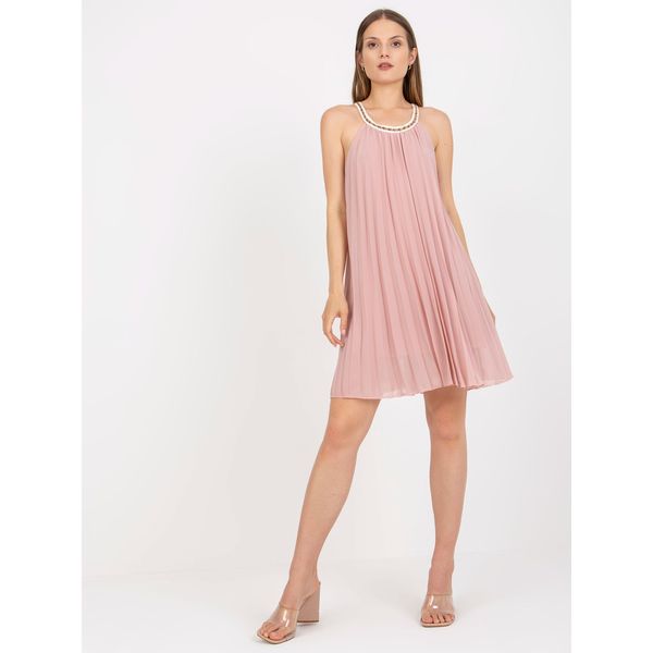 Fashionhunters Dusty pink one size summer sleeveless dress
