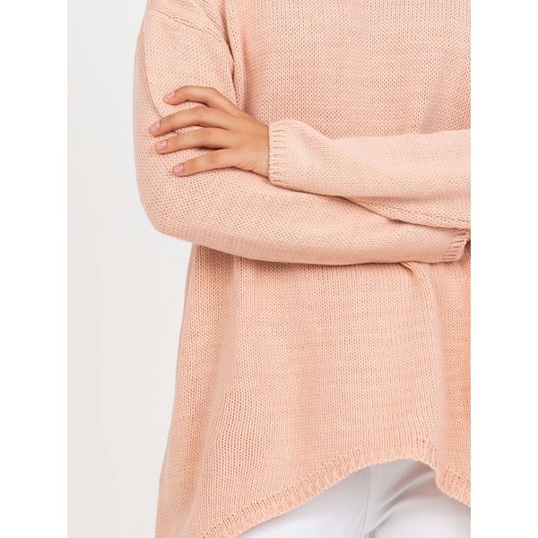 Fashionhunters Dusty pink oversize sweater with a longer back OCH BELLA