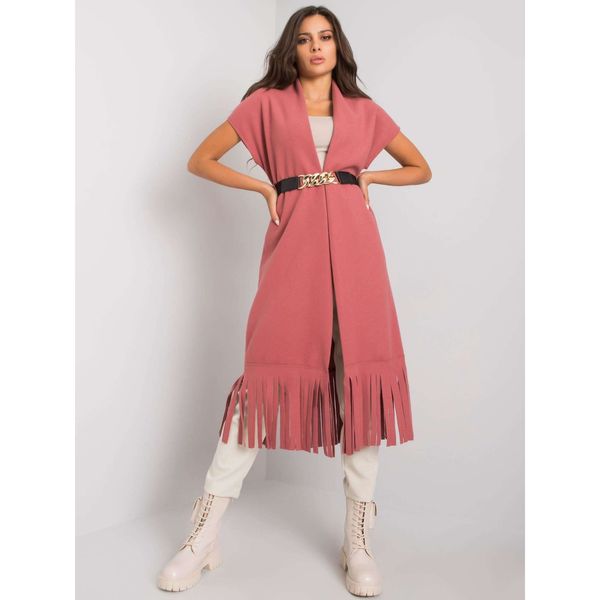 Fashionhunters Dusty pink raincoat with a stripe