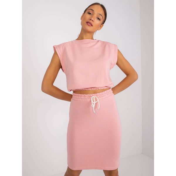 Fashionhunters Dusty pink two-piece Ursula sweatshirt set