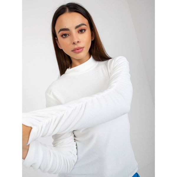 Fashionhunters Ecru one size velor blouse with a stand-up collar from RUE PARIS