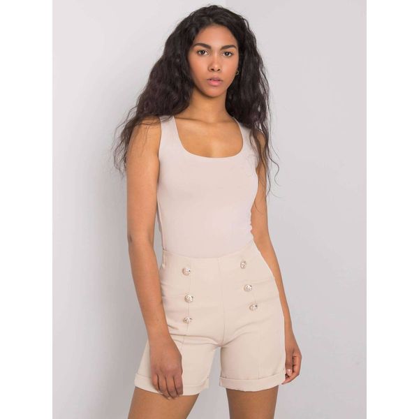 Fashionhunters Eleganckie beżowe spodenki