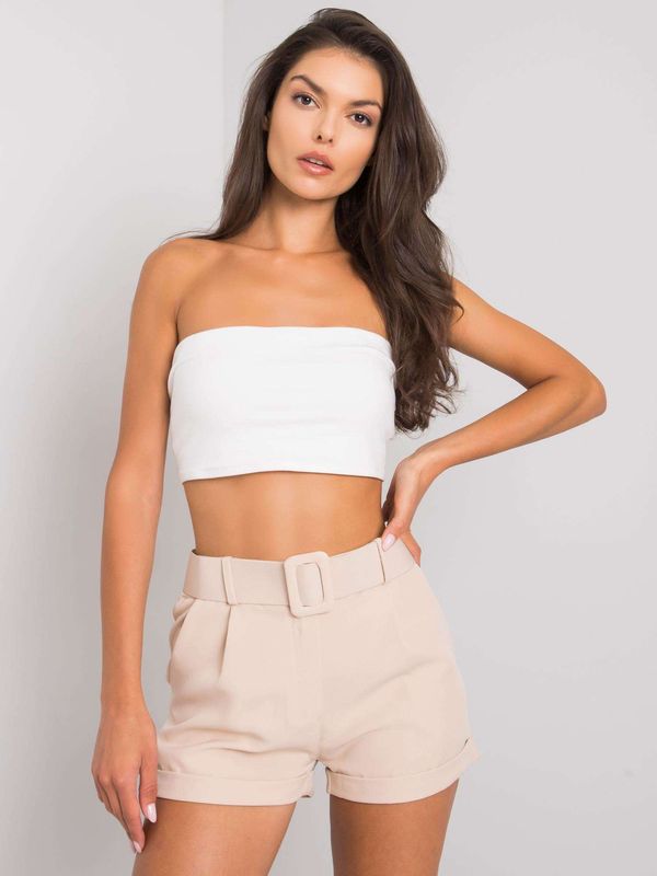 Fashionhunters Elegant beige shorts for women